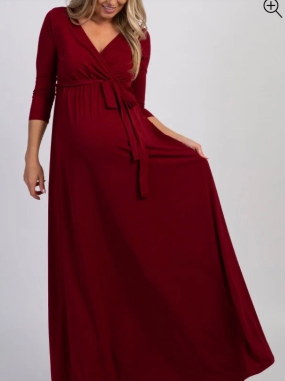 PinkBlush Maternity Burgundy Maxi Dress